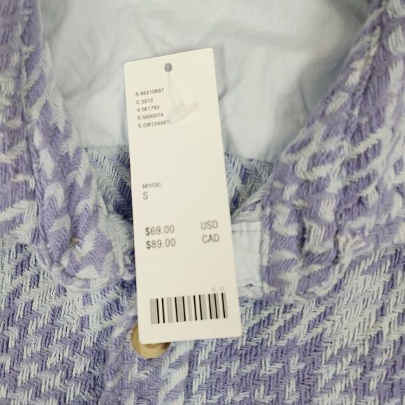 NEW Urban Outfitters Shacket S Purple Blue Woven Knit Oversized Button-Front Top - Picture 8 of 13